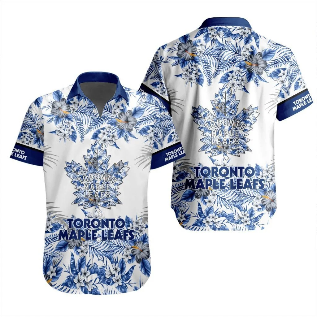 Toronto Maple Leafs Blue Floral Harmony Hawaiian Shirt – TeeAloha