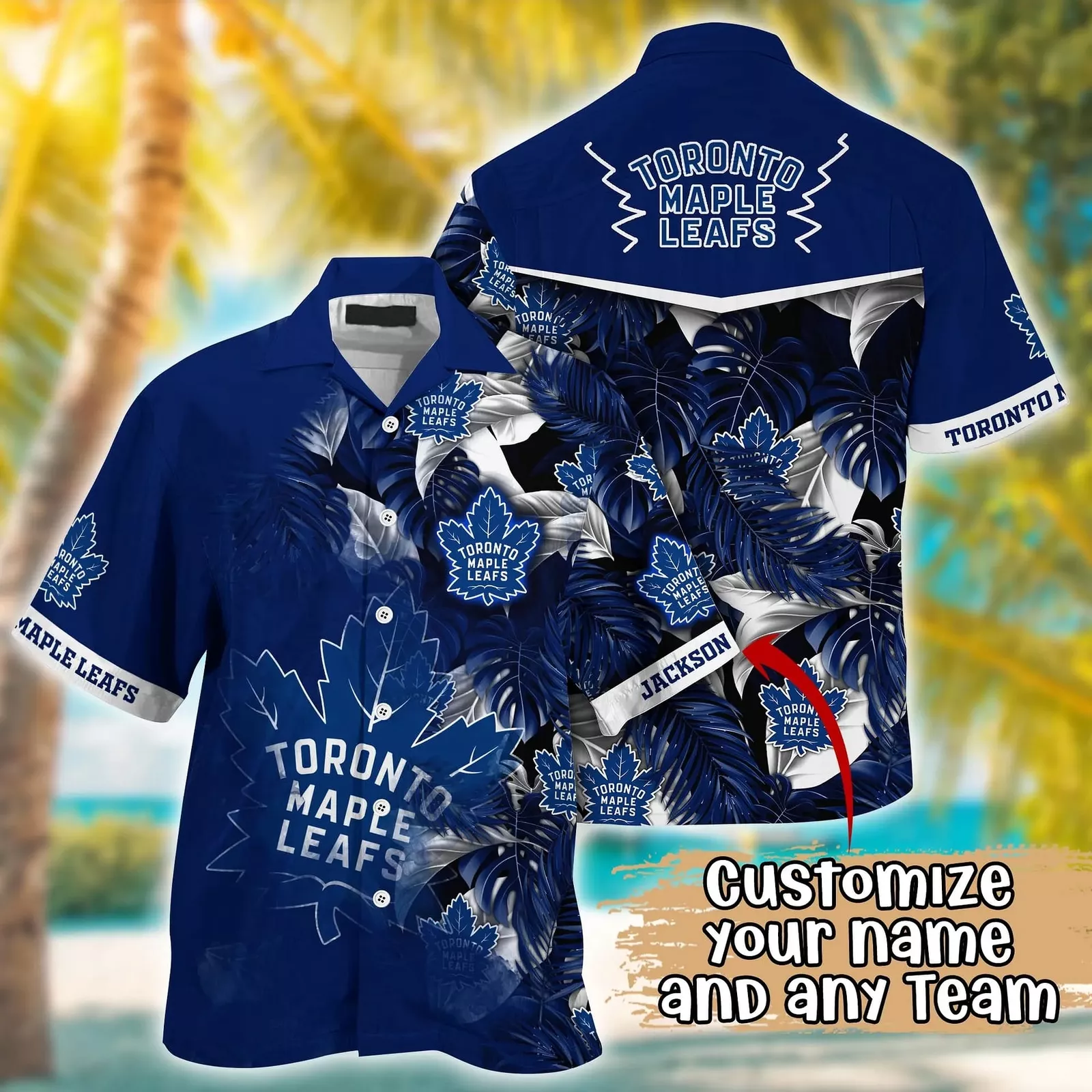 Toronto Maple Leafs Blue Palm Leaves Hawaiian Shirt – TeeAloha