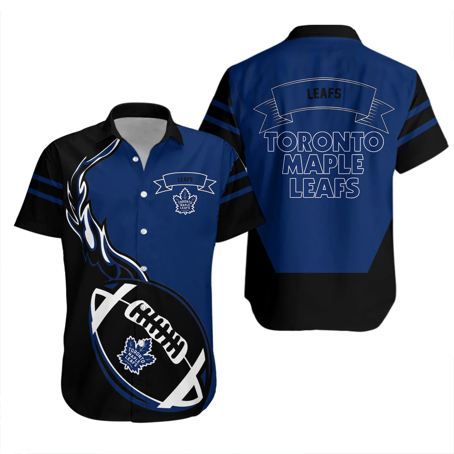 Toronto Maple Leafs Gridiron Stripes Hawaiian Shirt – TeeAloha