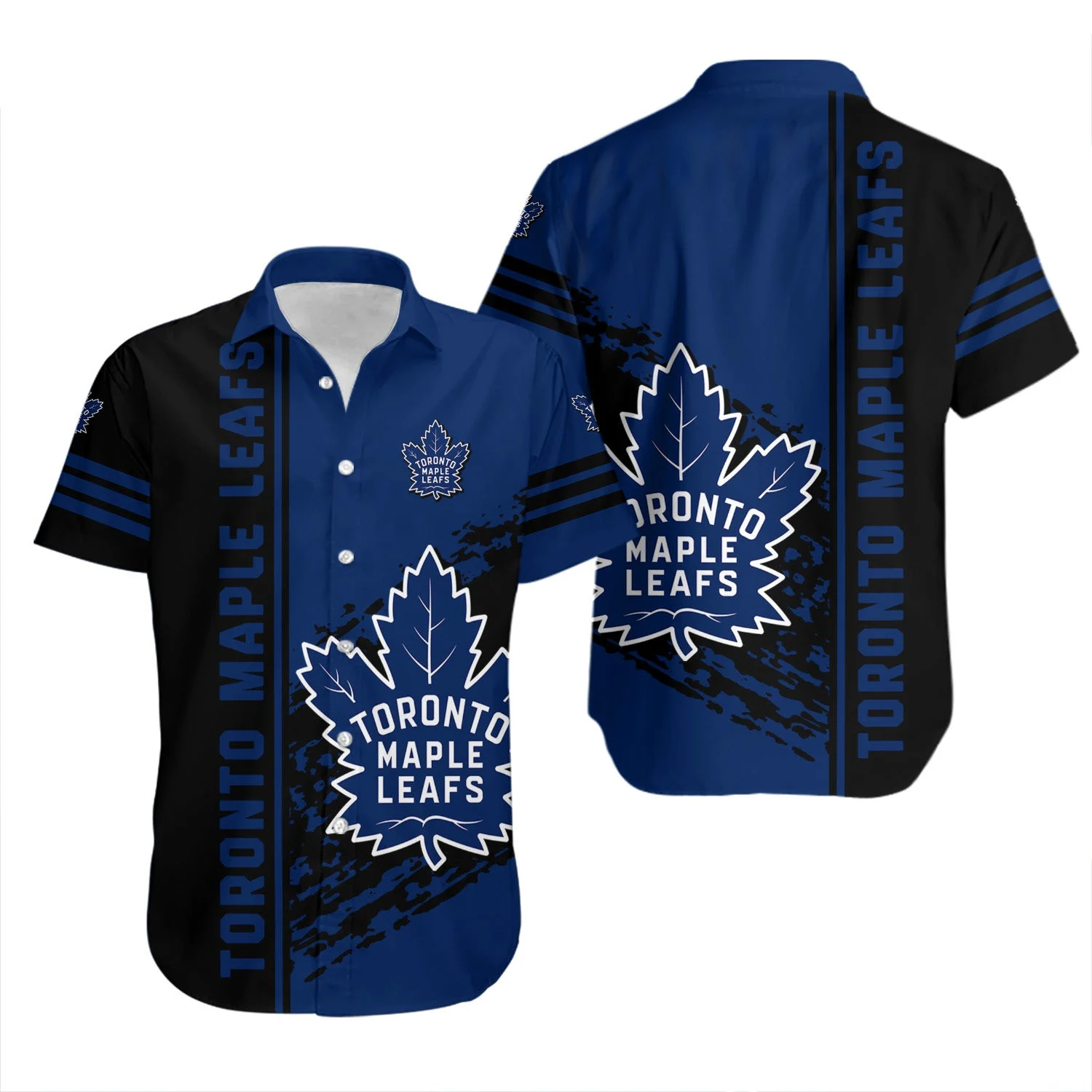 Toronto Maple Leafs Grunge Stripes Hawaiian Shirt – TeeAloha