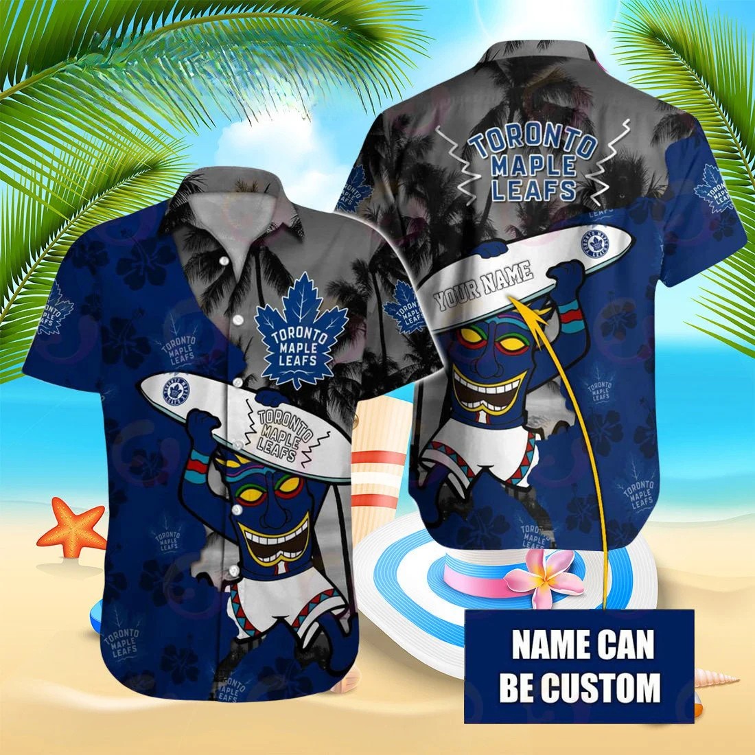 Toronto Maple Leafs Tiki Surfer Hawaiian Shirt – TeeAloha
