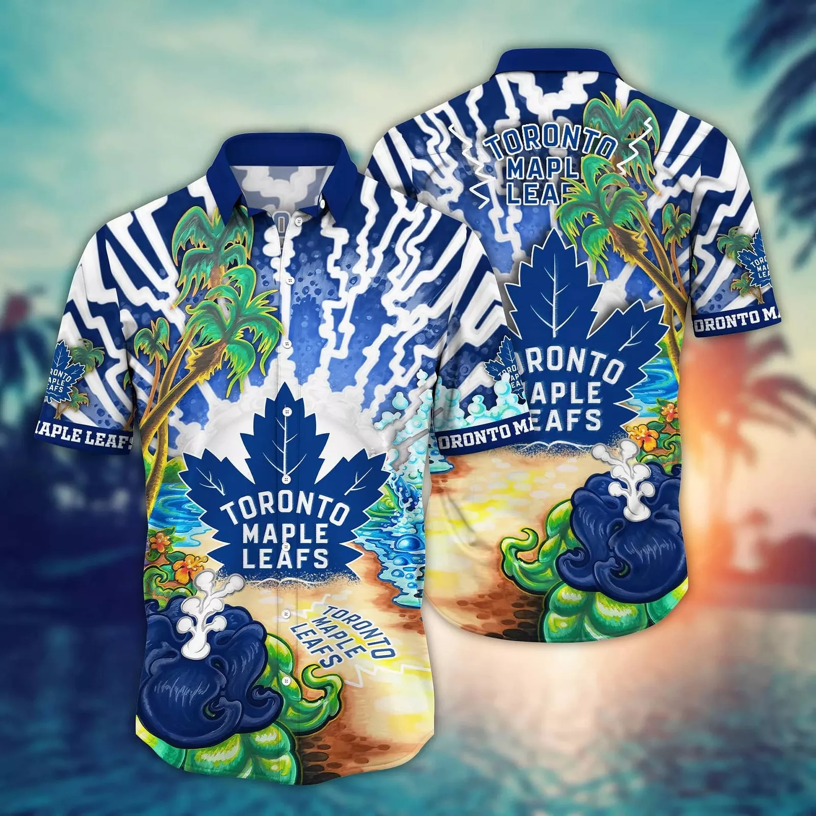 Toronto Maple Leafs Tropical Sunset Hawaiian Shirt – TeeAloha