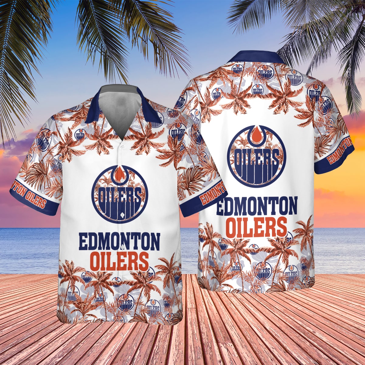 Tropical Breeze Edmonton Oilers Hawaiian Shirt – TeeAloha