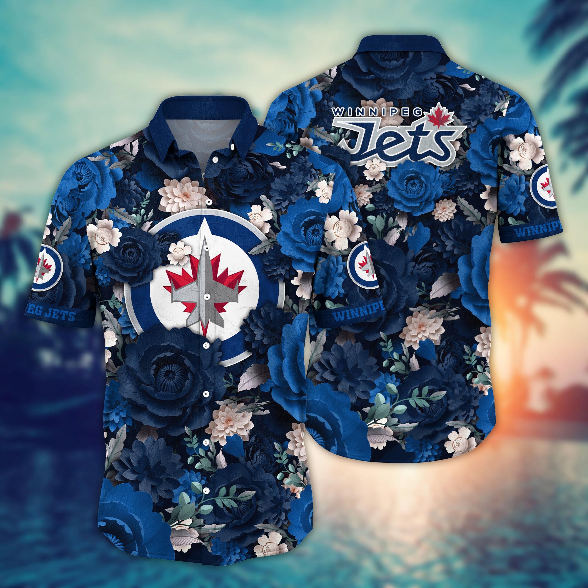 Winnipeg Jets Midnight Bloom Hawaiian Shirt – TeeAloha