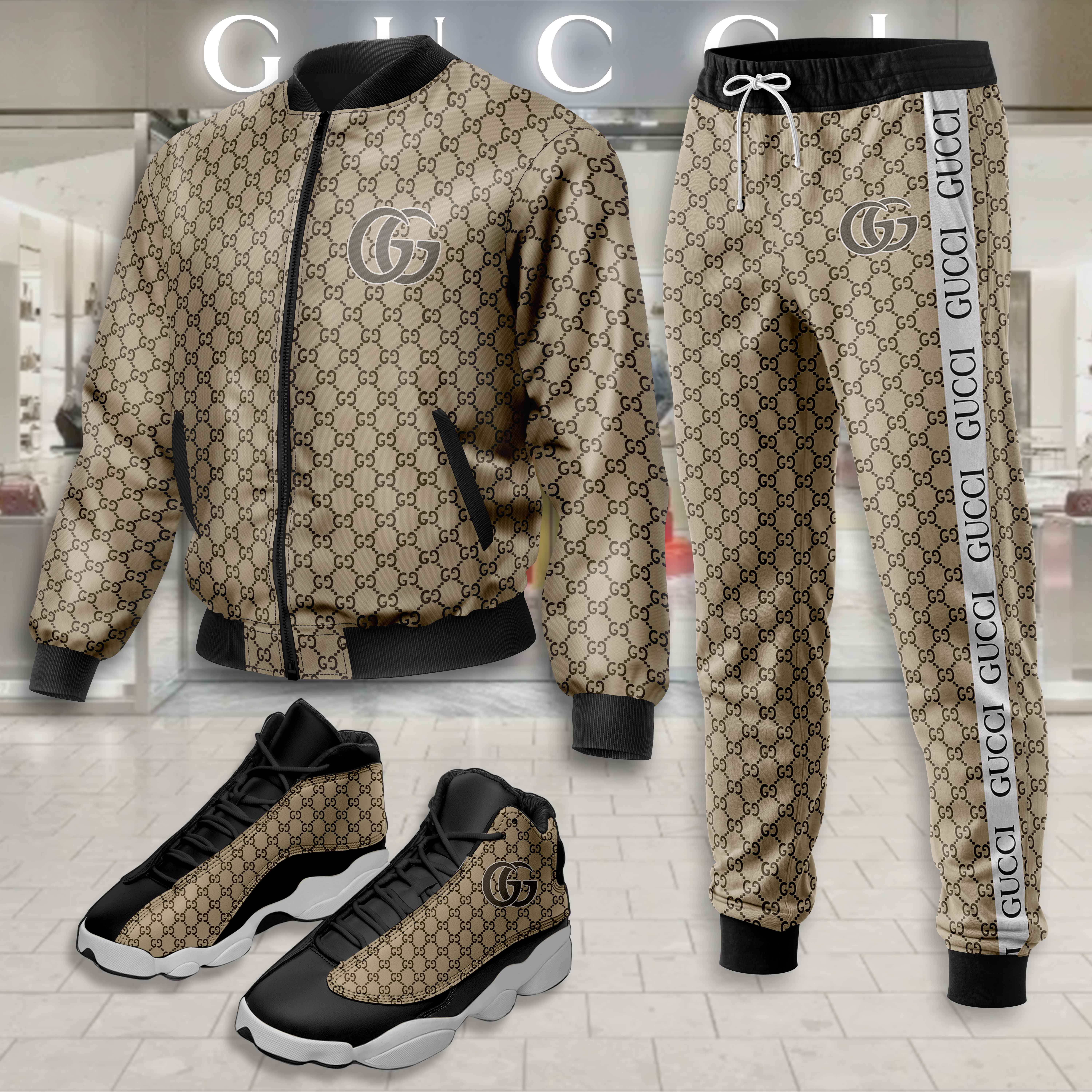 Limited Edition Winter Tracksuits Match AJ 13 Sneaker – LXB25092211LD