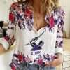 Melbourne Storm Women’s Long Sleeve Shirt Slub Linen Personalized Gift For Footy fans