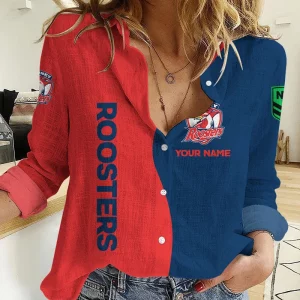 Sydney Roosters Women’s Long Sleeve Shirt Slub Linen Personalized Gift For Footy fans v2
