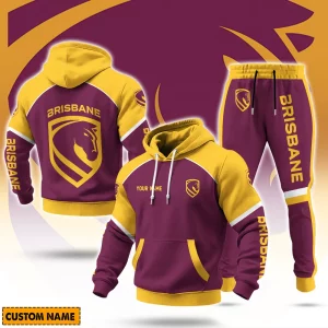 Brisbane Broncos NRL Casual Hoodie Set Custom Name For Fans