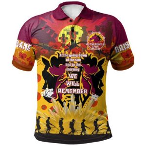 Brisbane Broncos Anzac Quotes Polo Shirt – Broncos Anzac Day Commemoration Keep Spirit Lives
