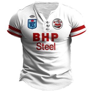 Illawarra Steelers 1987 ARL/NRL Vintage Retro White Away Jerseys Henlley Shirt