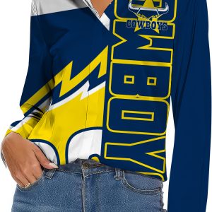 North Queensland Cowboys Women’s Long Sleeve Shirt Slub Linen Personalized Gift For Footy fans v4