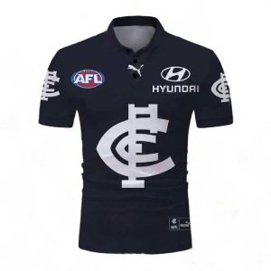 AFL Carlton Blues Custom Name Number 2023 Home Guernsey Polo Shirt Front 2