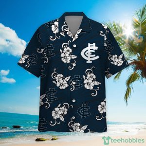 AFL Carlton Blues Custom Name Tribal Hawaiian Shirt 2