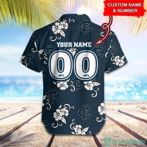 AFL Carlton Blues Custom Name Tribal Hawaiian Shirt 3