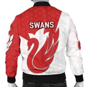 AFL Sydney Swans Red White Bomber Jacket 2