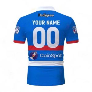AFL Western Bulldogs Custom Name Number Home Guernsey 2023 Polo Shirt Back
