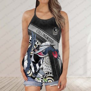 Collingwood Magpies Women’s Criss Cross Tanktop ? Bold & Sporty
