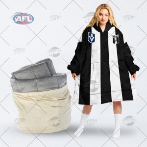 Custom Name And Number NRL Canberra Raiders Rose Dragon Fleece Blanket Hoodie | Soulcals Personalised Collingwood Football Club Vintage Retro AFL Guernsey 90s oodie blanket hoodie snuggie hoodies