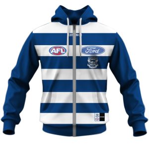 MON YOURNAME AFL20GeelongC hoodie zip front