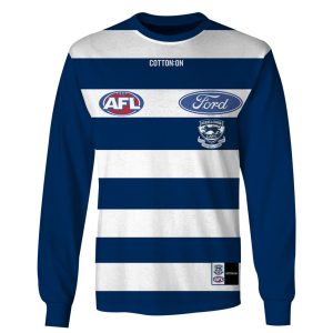 MON YOURNAME AFL20GeelongC long sleeve front