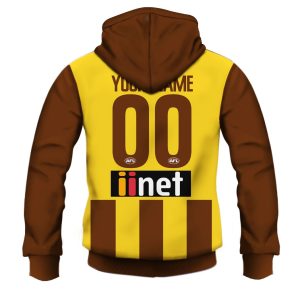 MON YOURNAME AFL20HawthornsH hoodie zip back