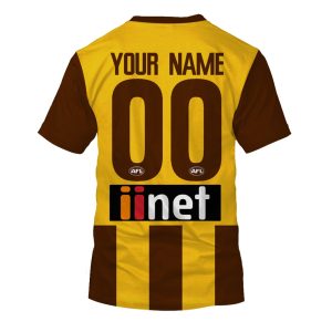 MON YOURNAME AFL20HawthornsH tee back