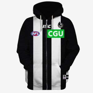 MON YOURNAME AFL20MagpiesC hoodie zip front