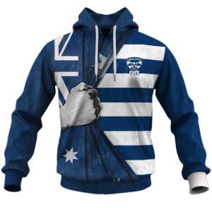 MON YOURNAME T44 AFLGeelong hoodie front