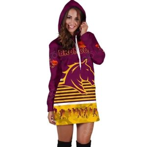 NRL Brisbane Broncos Anzac Day Simple Style Women Hoodie Dress 2