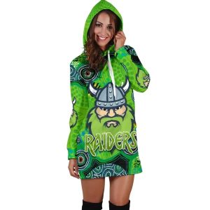 NRL Canberra Raiders Indigenous Women Hoodie Dress 3