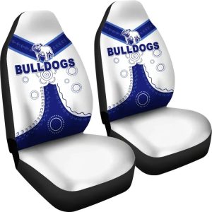 NRL Canterbury Bankstown Bulldogs Simple Indigenous Car Seat Covers 2