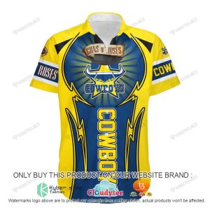 NRL North Queensland Cowboys Custom Name Number Guns N Roses Hawaiian Shirt 5503