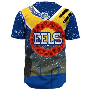 NRL Parramatta Eels ANZAC Day Poppy Baseball Jersey 3717