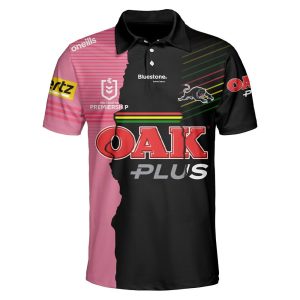 NRL Penrith Panthers Custom Name Number 2023 Mix Jersey Polo Shirt Front