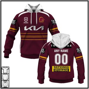 Personalised Brisbane Broncos Home Jerseys NRL 2025 Hoodies T-shirts – Soulcals.com
