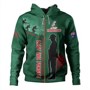 South Sydney Rabbitohs Hoodie – Anzac Day Lest We Forget Poppy