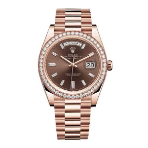 Rolex Day Date 228345RBR Chocolate Dial Diamond Bezel Replica 1 2
