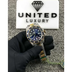 Rolex Submariner 18038 Iced Out Blue Dial Replica 1 1