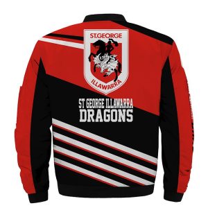 St. George Illawarra Dragons Jackets 3D Thicken Full zip Jackets 2