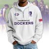 Fremantle Dockers AFL Custom name Popcorn Texture Half Zip Sweatshirt v1