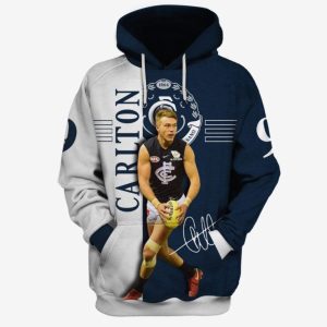 AFL Carlton Blues Patrick Cripps #9 Pullover Hoodie V4