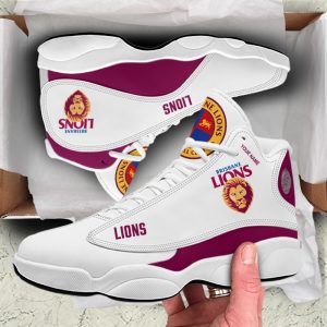 afl brisbane lions custom name air jordan 13 shoes 0958