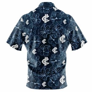 afl carlton blues floral hawaiian shirt 1517