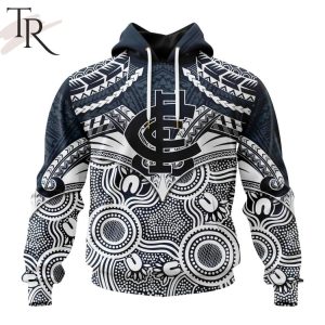AFL Carlton Football Club Special Indigenous Mix Polynesian Design Hoodie – Torunstyle
