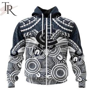 afl carlton football club special indigenous mix polynesian design hoodie 2 OHtfk
