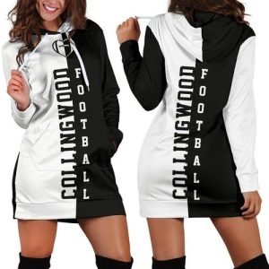 AFL Collingwood Magpies Black White Women Hoodie Dress