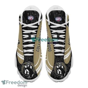 afl collingwood magpies custom name taupe black air jordan 13 shoes 4103