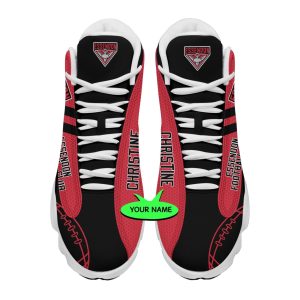 afl essendon bombers custom name red black air jordan 13 shoes v2 3159