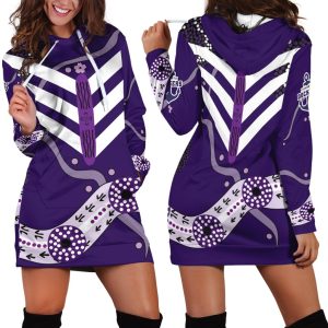 afl fremantle dockers indigenous purple women hoodie dress v3 4257