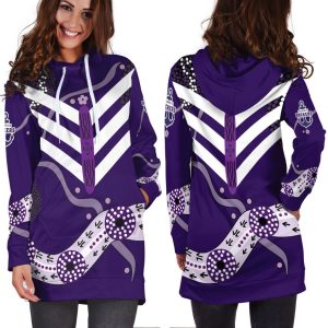 afl fremantle dockers indigenous purple women hoodie dress v3 4311